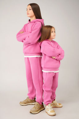 Теплый костюм для девочки из футера с начесом Happyfox