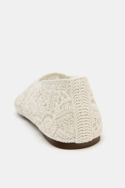 FLORAL CROCHET BALLET FLATS - Zara фото 5