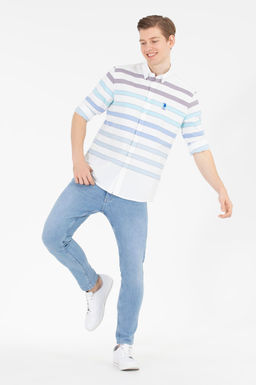 U. S. Polo Assn / Мужская синяя рубашка с длинным рукавом - U.s. polo assn фото 18