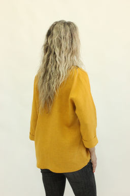 100% ЛЁН блузка рубашка по низу кулиска - Елецкие узоры фото 5