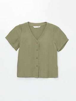 V Yaka Dokulu Kad?n Pijama ?st?