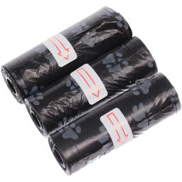 Цена за 6 шт. Пакеты для уборки за собакой в наборе 3шт, цвет черный Ultramarine (15 пакетиков одном рулончике)23,5*9*2,5см