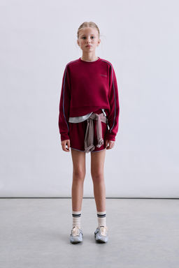 SUDADERA SPORTY CONTRASTE / Burgundy - Zara фото 2