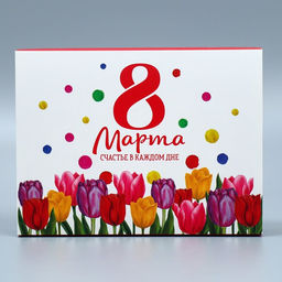 Цена за 5 шт. Коробка кондитерская, упаковка «8 марта», 20 х 15 х 5 см