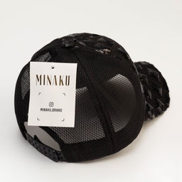 Кепка женская MINAKU с блестящими вставками, чёрная, размер 56-58