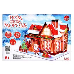 Конструктор 3D Дом Деда Мороза, с гирляндой, 34 детали - Unicon фото 10