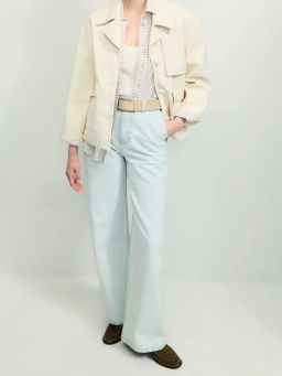 Джинсы широкие с ремнём с высокой посадкой ZR2604092334-100 / Zarina