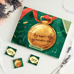 Набор 12 шоколадок "Лучшему учителю (медаль)"