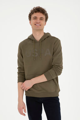 Erkek Haki Basic Sweatshirt