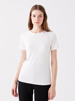 Bisiklet Yaka D?z K?sa Kollu Kad?n Ti??rt - Waikiki фото 2