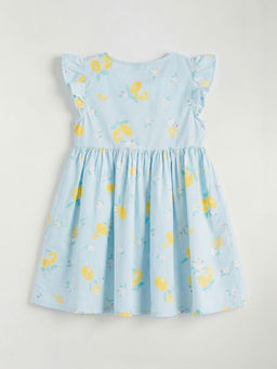 Limon Bask?l? F?rf?rl? K?z ?ocuk Elbise