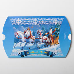 Цена за 5 шт. Коробка складная фигурная «Новый год 2026: Тройка лошадей», 19 х 14 х 4 см