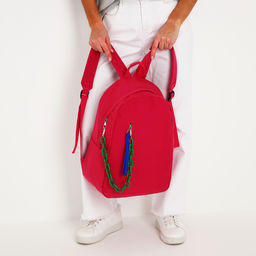 Рюкзак текстильный с карманом, розовый, 45х30х15 см - Nazamok фото 5