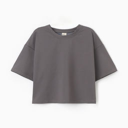 Футболка укороченная женская MINAKU OVERSIZE FIT, графит, размер 48