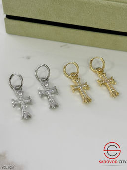 Серьги крестики из мединской стали