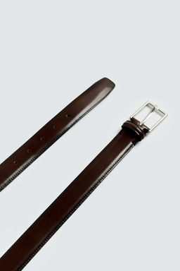 LEATHER TOPSTITCH BELT - Zara фото 4