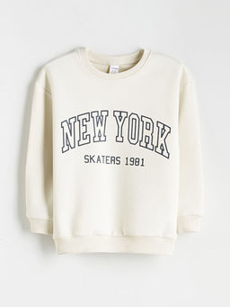Yaz? Bask?l? Erkek ?ocuk Sweatshirt