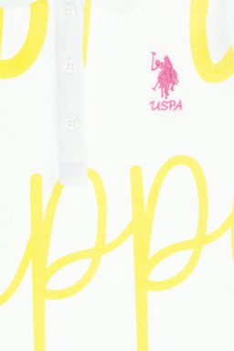 Белая футболка с воротником-поло для девочек - U.s. polo assn фото 6
