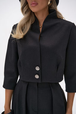 Короткий пиджак Джуди (чёрный) - Эльза фото 12
