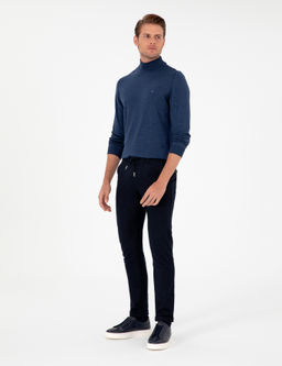 Lacivert Slim Fit Kanvas Pantolon