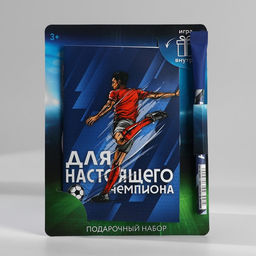 Подарочный набор блокнот с раскраской А6 и ручка «Для настоящего чемпиона»