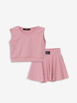 Bisiklet Yaka K?z ?ocuk Atlet ve ?ort Etek