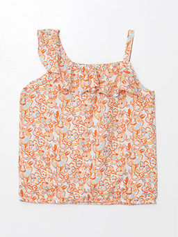 ?i?ekli K?z ?ocuk Crop Bluz