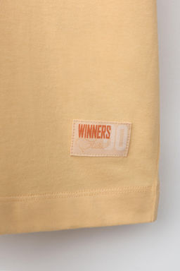 CAMISETA JOGGING TEXTO / Mandarina