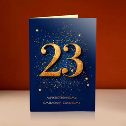 Открытка 4 шоколадки "23 (золотые цифры на синем)"