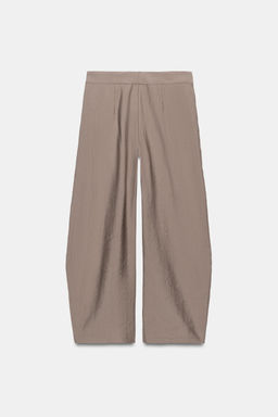 PANTAL?N WIDE LEG PLIEGUES ZW COLLECTION / Marr?n / Topo