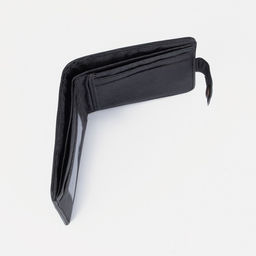 Портмоне мужское на кнопке, отдел для купюр, для карт, чёрное