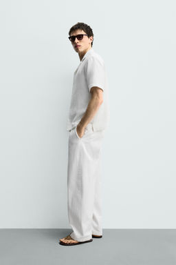 CAMISA REGULAR FIT JACQUARD RAYAS / Blanco roto - Zara фото 4