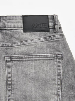 CONTE CON-761 Джинсовая юбка-mini оксидной варки со вставками по бокам grey - Conte elegant фото 8