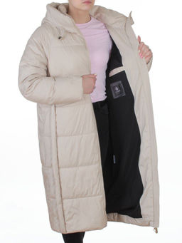 8891 LT. BEIGE Пальто зимнее женское (200 гр. холлофайбер)