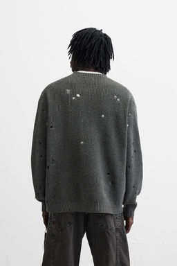 PRINTED RIPPED EFFECT SWEATER - Zara фото 3