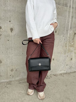 Женская кожаная сумка через плечо 8219 Блек - Sergio valentini фото 6