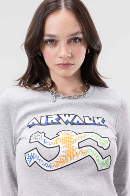 Приталенная футболка Cool Airwalk с круглым вырезом и длинными рукавами в рубчик - Defacto фото 4