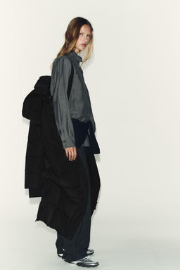 ANORAK ACOLCHADO EXTRA LARGO 60% PLUM?N 40% PLUMA CAPUCHA WATER REPELLENT WINDPROOF / Negro - Zara фото 3