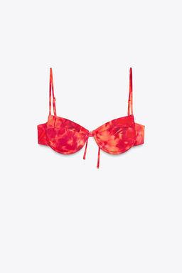 PRINTED UNDERWIRED BIKINI TOP - Zara фото 6