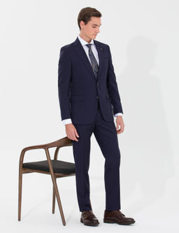 Темно-синий приталенный костюм - Cacharel фото 3