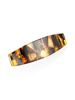 Заколка-автомат для волос с яркой янтарной мозаикой
