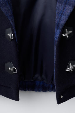 COMBINED CHECK COAT WITH WOOL - Zara фото 8