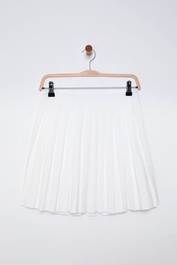 TRENDYOLMILLA Beyaz Pileli Mini Dokuma Etek TWOAW21ET0111 фото 4