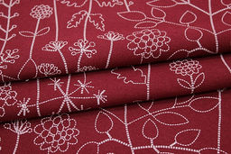 Теплый хлопок Флора - пунктир цв.бордовый, ш.1.50м, хлопок-100%, 160гр/м.кв - Купава фото 6