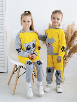 Костюм детский желтыймеланж панда