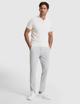 Ekru Slim Fit %100 Pamuk D__meli Polo Yaka Triko Ti__rt