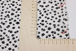 Импорт.хлопок Жатка Цветочная легкость (черные цветочки), СОРТ2, ш.1.30м, хлопок-100%, 80гр/м.кв - Купава фото 3