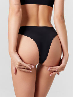 Цена за 2 штуки! Трусы женские бразилиана в черном цвете черный 412713 - Mark formelle фото 5