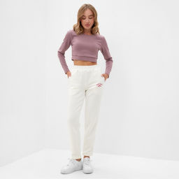 Брюки женские MINAKU: SPORTY & STYLISH, молочные, размер 42
