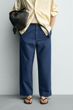 PANTAL?N WIDE FIT PLIEGUES / Azul - Zara фото 2